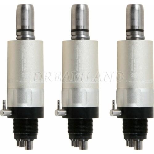 3PCS NSK Style Dental Slow Low Speed Air Motor Handpiece External Water Spray Turbine 4 Hole 1:1 Ratio