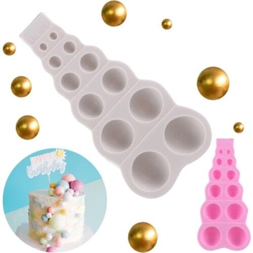 3D Bead Pearl Silicone Mold Multi Size Half-Ball Cake Mold Candy Chocolate Mould Baking Molds
