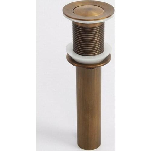 Antique Brass Bathroom Lavatory Sink Pop Up Drain Brass Vanity Vessel Sink Drain Without Overflow KD1011