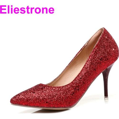 Brand New Fashion Black Red Women Glossy Pumps Sparkly 3 inch High Heels Green Lady Party Shoes KP453 Plus Big Size 12 30 43 47