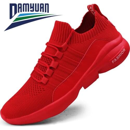 Damyuan 2020 Mens Casual Shoes Flying Weave Super Light Running Shoes Slip-on Sock Sneakers Outdoor Jogging Walking Mesh Tenis