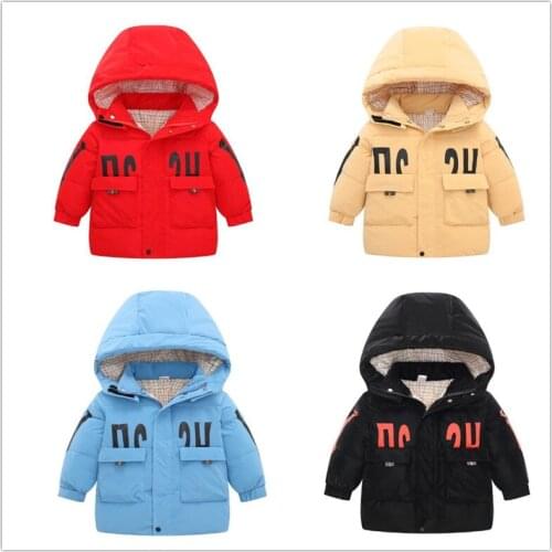 3-8Y Childrens autumn and winter down jacket hooded baby white duck down jacket boy clothes