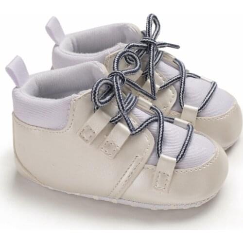 Baby Boots Anti-slip Boots Sneaker Solid PU Breathable First Walkers 2020 New Baby Brand New Baby Boy Soft Sole Shoes