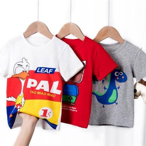 Baby Boys Girls T-shirts Summer Clothes Cartoon Tee Shirt Cotton Soft Children Tops Short Sleeve Clothing for 2 6 8 10 Year Kids