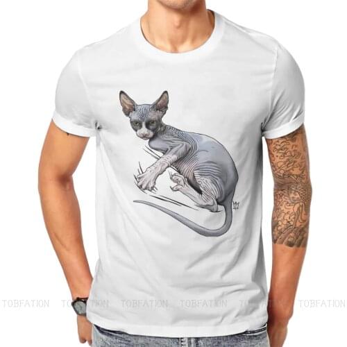 Serious Grip O Neck TShirt Canadian Hairless Cat Sphynx Fabric Classic T Shirt Mans Tops Individuality Oversized Hot Sale