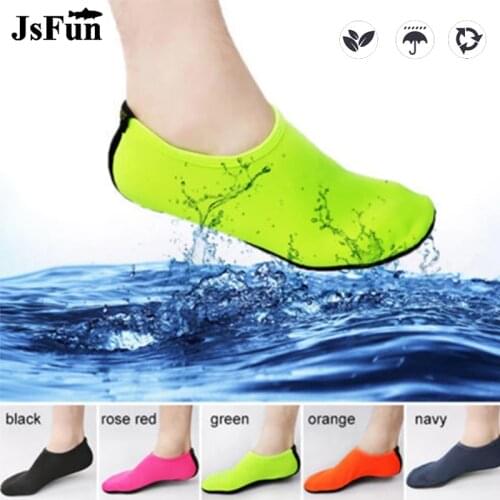 JSFUN Non-slip Water Shoes Designer Swimming Shoes Aqua Boots Beach Rubber Sneaker Women Men Summer Slippers Quick Dry 2021