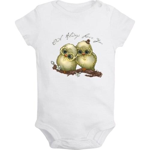 Cartoon Cute Crow and scarecrow Inky Hummingbird ART Newborn Baby Girl Boys Clothes Short Sleeve Romper Jumpsuit Outfits