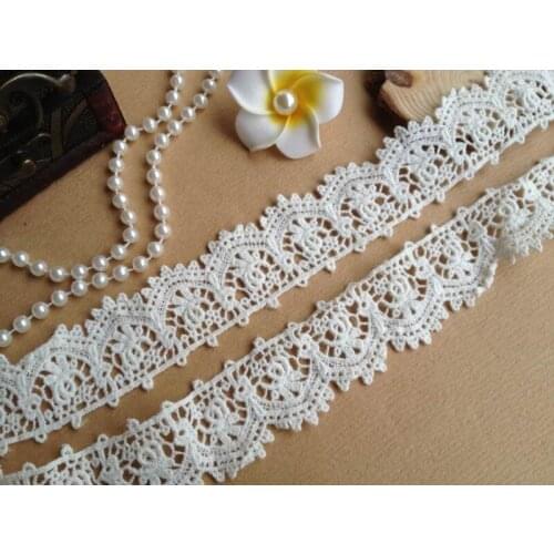 Pretty Retro Style 100% Cotton White Crochet Scalloped Floral Venice Lace Trim 2017 New Design