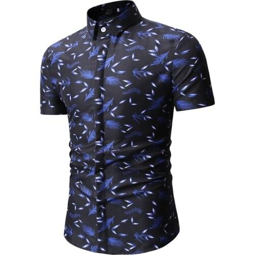 Summer Floral Printed Hawaiian Shirt Men Short Sleeve Floral Shirt casual Slim Fit Shirts Men Dress Camisa Hombre Plus Size XXXL