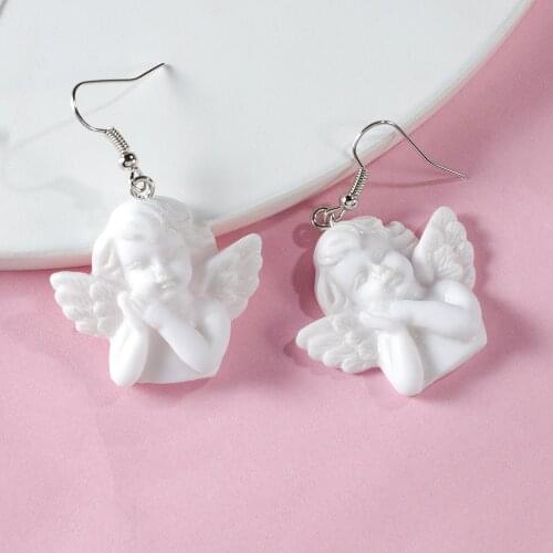 Fashion Cute Cupid Angel Pendant Drop Earring Vintage Angel Drop Earrings Punk Jewelry For Cool Women Girl Friendship Gifts