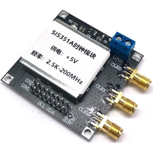 2.5K-200Mhz SI5351 Clock Signal Generator Module High Frequency Signal Square Wave Frequency Generator For HAM,No Screen