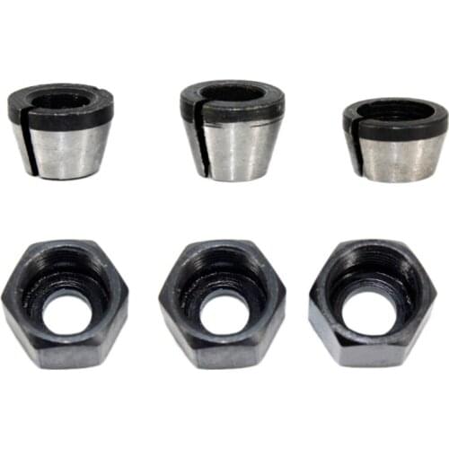 JFBL Hot 3 Pcs Router Collet Set Chuck Heads Adapter for Drills Engraving Trimming Carving Machine Electric Router Milling Cutte