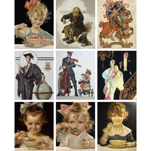 German kid character illustration picture DIY digital painting character art atlas coloring decoration canvas wall crafts