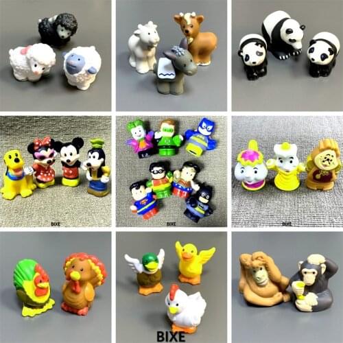 Bundle Fisher Little People Farm Barn Animals Duck Hen Thanksgiving Turkey Rooster Billy Goats Panda Cartoon Figures Kids Toys