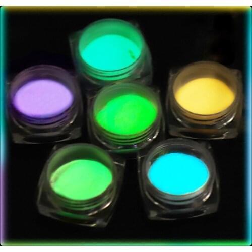 Bulk Glow in the Dark Powder Neon Colors Bright Nail Polish Powder Glow In The Dark Dust Luminous Pigment