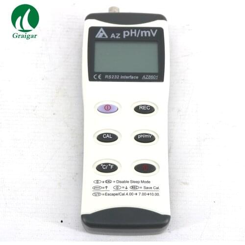 AZ8601 PH Meter Range PH: 0.00 ~ 14.00 Meanwhile PH or mV and Temperature Display with Backlight Display