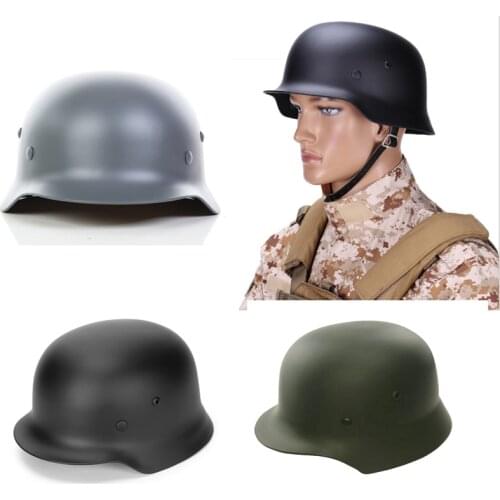 Durable New WW2 German Elite M35 Steel Helmet CS Army Luftwaffe Steel Helmet Military Training Outdoor Activities Safety Helmet