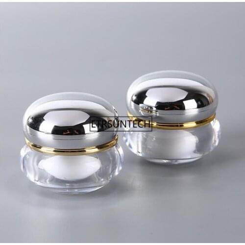 15g Empty Acrylic Cream Jars High-End Clear Base Makeup Foundation Lip Face Oil Eyeliner Gel Container Pot with Silver F20171861