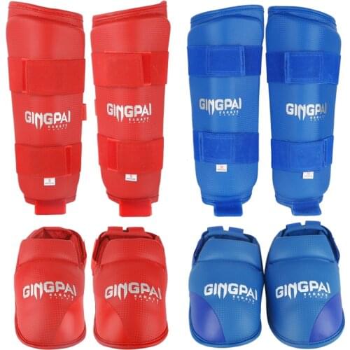 Removable Karate Shin instep Guard KickBoxing Muay Thai Ankle leg Protector MMA Gear Karate Sparring Taekwondo Fitness Equipment