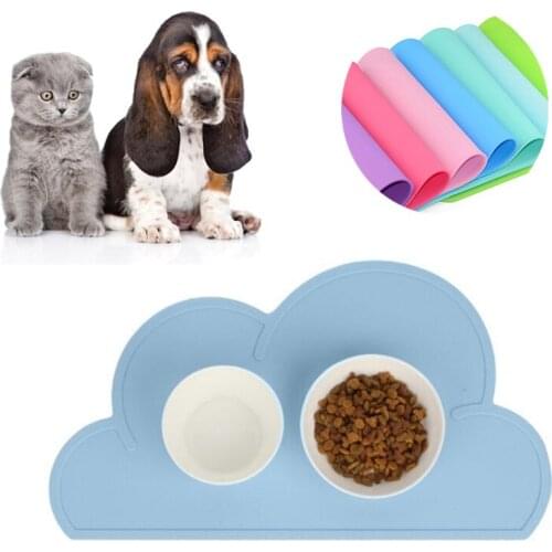 Silicone Cloud Pet Food Bowl Mat Dog Cat Food Dispenser Water Dish Pad Puppy Kitten Feeder Bowl Placemat Pet Feeding Supplies