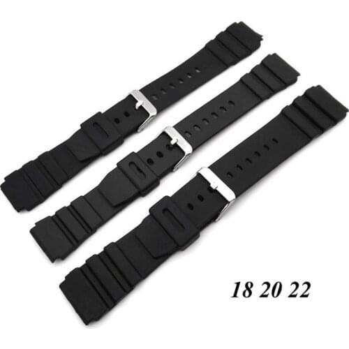 Silicone Rubber Watch Strap Band Deployment Buckle Diver Waterproof 18mm - 22mm