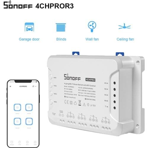 SONOFF 4CH PRO R3 Wifi Light Switch Remote 433 Mhz RF Smart Home Controller 4 Channel/ Gang Intelligent Wireless Switch Module