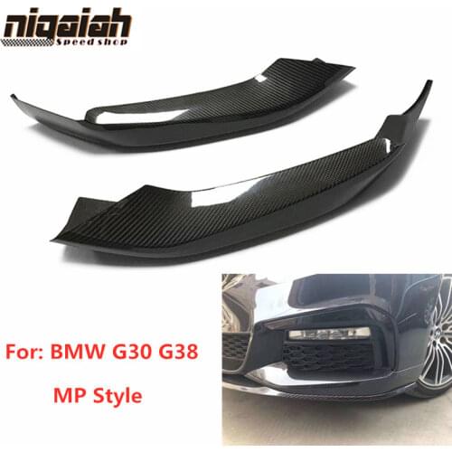 MP Style Carbon Fiber Front Lip Splitters Front Bumper Apron Winglets For BMW 5 Series G30 G38 2017 2018 2019 Sport Version Car