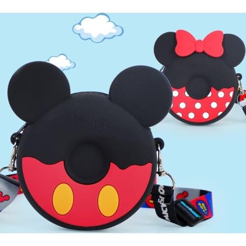 Disney Mickey Minnie Kids Kindergarten Crossbody Coin Purse Children Handbag Adjustable Strap Holiday Travel Pocket Backpack