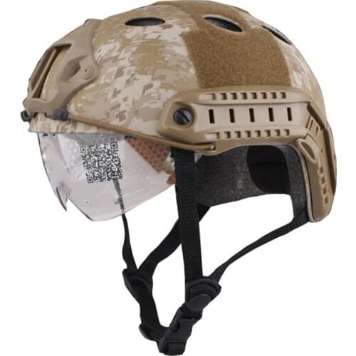 Tactical Lightweight Fast Helmet Cover with Glass Goggles Outdoor Hunting Protective Painball CS Riding Fast Jumping Helmet