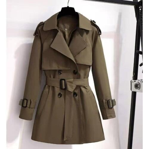 Cotton/No Cotton Women Windbreaker 2021 New Spring Autumn Mid-length Tooling British Style Ladies Trench Coat With Belt H210