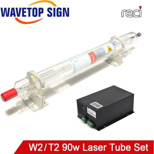 WaveTopSign Reci W2 T2 90W-100W Co2 Laser Tube Dia. 80mm 65mm Power Supply 100W for Co2 Laser Engraving Cutting Machine