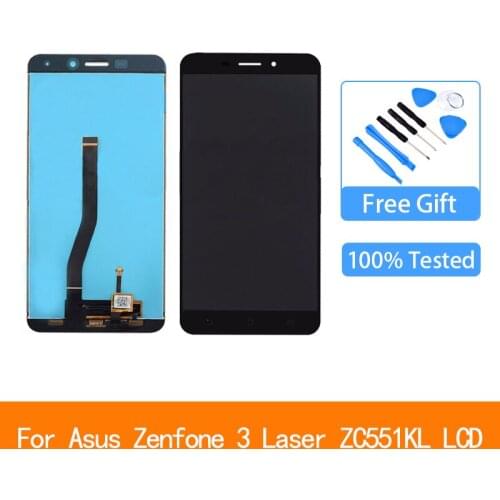 For Asus Zenfone 3 Laser ZC551KL LCD screen assembly with front case touch glass Z01BDB LCD Display original Black White