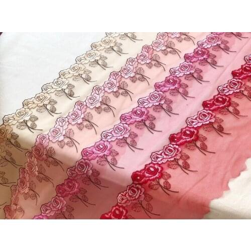 1 Meter 14cm Width High Quality Pink Red Fabric Tulle Gauze Lace Trim DIY Wedding Dresses Bridal Veils Decoration Lace Trimmings