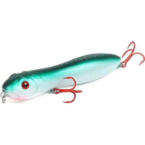 1Pcs Popper Floating Fishing lure10.5cm 15g Snake Head Pencil Bait Hard Crankbait Sea Bass Pike Topwater Fishing Wobbler