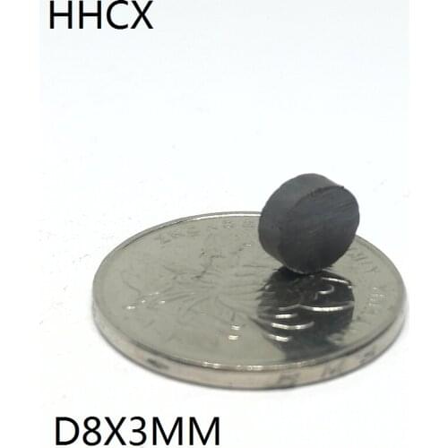 10 20 50 100 200PCS/LOT Ferrite Magnet 8*3 mm Permanent Disc Y30 MAGNET 8x3 Black Round Speaker Magnets 8 x 3