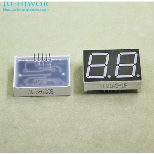 10pcs/lot) 10 Pins 8021AR 0.8 Inch 2 Digits Bits 7 Segment Red LED Display Common Cathode Digital Display