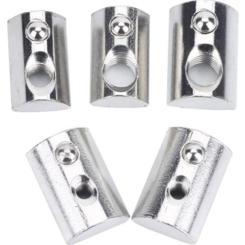 10pcs/lot Roll-in T Spring Nuts For Aluminum Profiles 20/30/40/45 Series Ball Nut Block M3/M4/M5/M6/M8 Silver Square Type