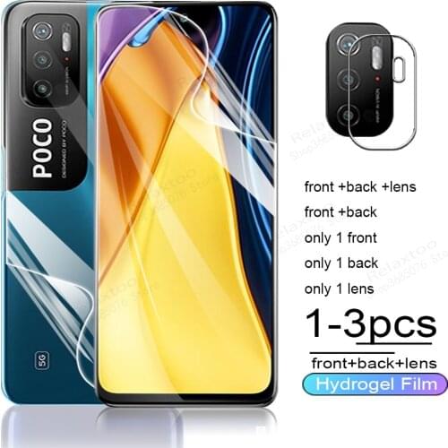 100D Front Back Hydrogel Film For Xiaomi Poco M3 Pro 5G Screen Protector on xiomi poco m 3pro m3pro 6.5'' Camera Lens Glass Film