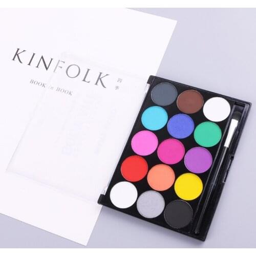 15 Colors Body Paint Makeup Facial Painting Water Ink Oil Graffiti With Brush pigment powder