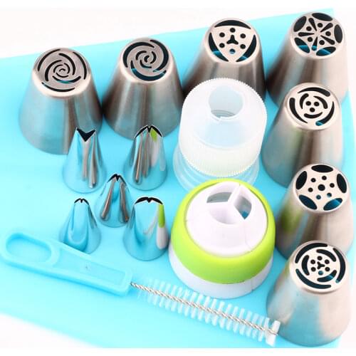 16 Pcs Many Size Russian Icing Piping Nozzles Tips Cake Decorating Sugar craft Pastry Cake Tools Rose Flower Cream Pastry Tips