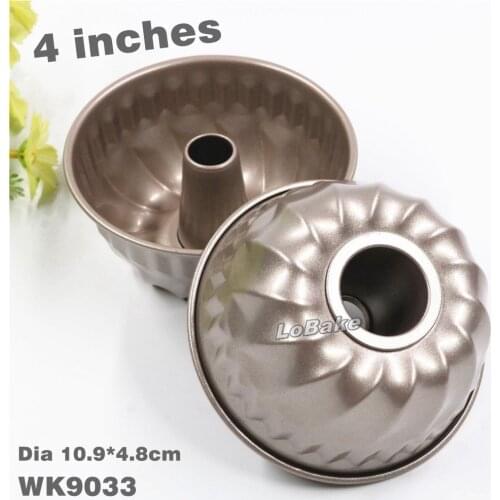 2pcs/lot) 4 inches mini nonstick metal hollow round shape mold angel QiFeng mold candy bread box molds baking tools for cakes