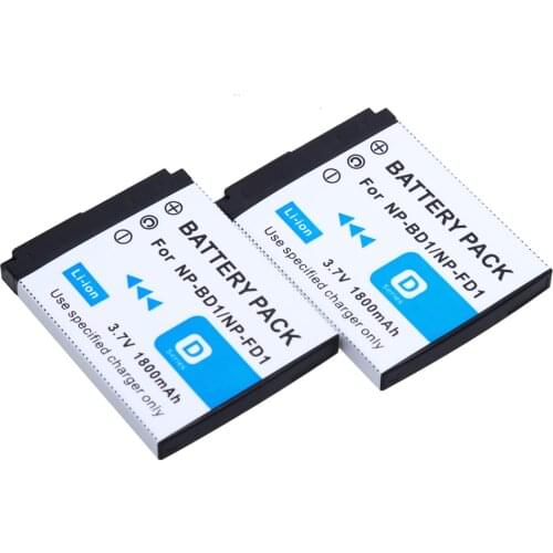 2pcs/Lot NP-BD1 NP-FD1 Battery for Sony Cybershot DSC-T2 DSC-G3 DSC-T70 DSC-T75 DSC-T77 DSC-T200 T300 T500 DSC-T700 T90 T900 TX1