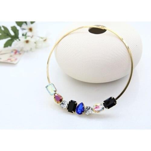 2018 TOP Newest Fashion Jewelry Exquisite Rhinestone Pendant Necklace Gem Flower Chain Pendant Necklace For Women Wedding #N012