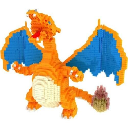 2080pcs 6608 Cartoon Mini Blocks Charizard DIY Building Brick Children Anime Education Model Toys for Kids Gifts