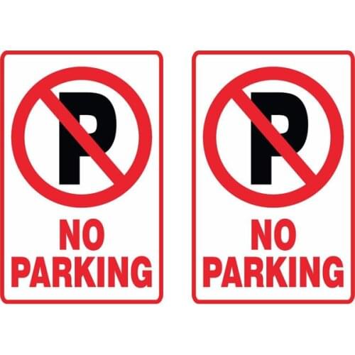 2x11cm*7cm Warning No Parking Auto Sticker Pvc Funny Personalized Decoration Car Accessories Waterproof Sunscreen Decal