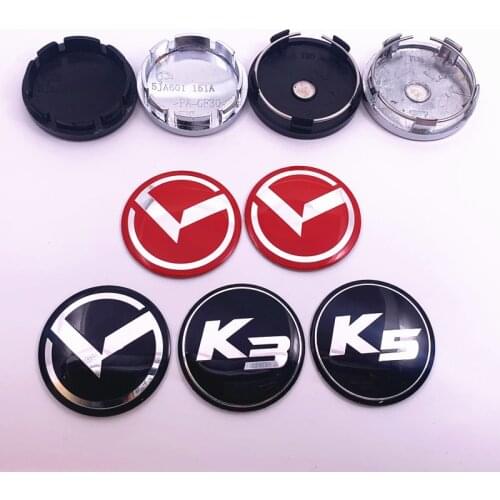 4pcs 56mm 60mm K K3 K5 Logo Car Wheel Center Cover Hub Cap Resin rim Resin Badge dust-proof Creative decoration Emblem Sticker