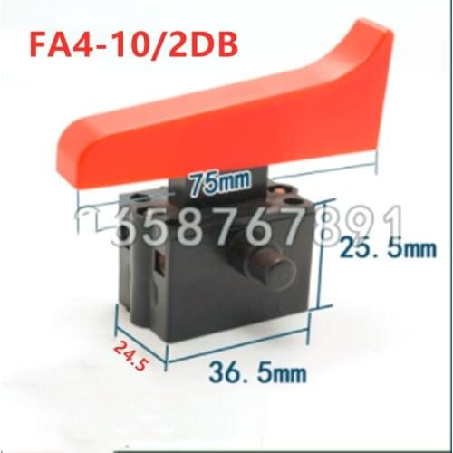 5pcs FA4-10/2DB 10A 250V 5E4 Power Tool Replacement DPST NO Lock On Trigger Switch Cutting Machine 355 350