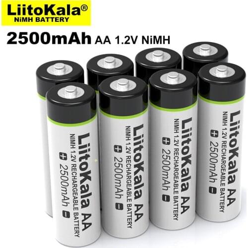 8PCS Liitokala 1.2V AA 2500mAh Ni-MH Rechargeable battery for Temperature gun remote control mouse toy Electric fan batteries