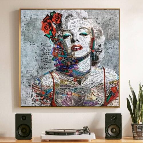 Abstract Beauty Newspaper Canvas Painting Modern Street Art Poster and Print Cuadros Wall Art Picture for Living Room Home Decor