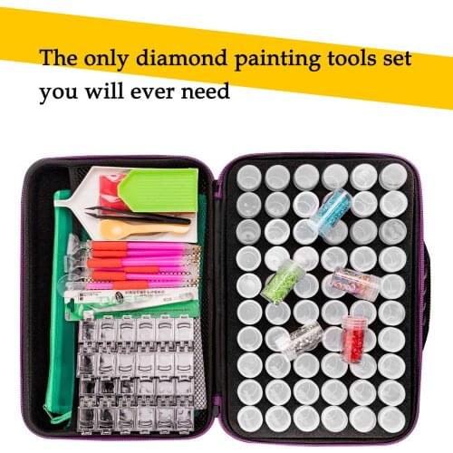 5D Hobby diamond inlaid embroidery accessories 142 pieces of diamond painting storage box cross stitch box inlaid beads